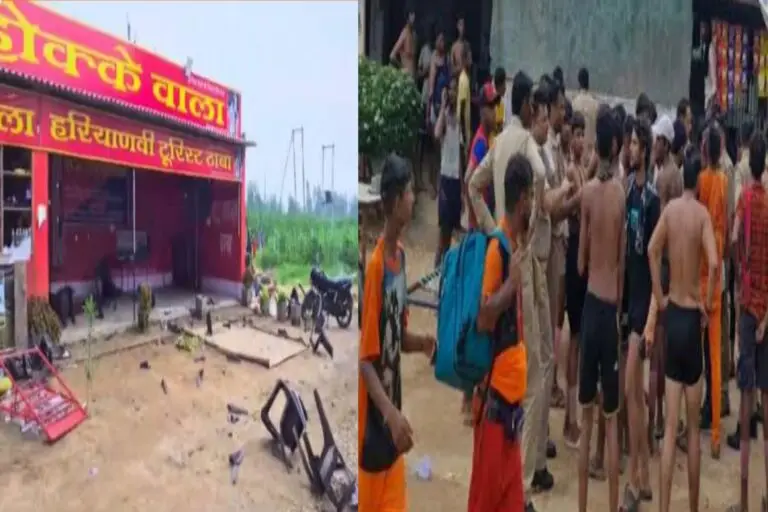 In Muzaffarnagar, Kanwadis vandalised a Dhaba and the cook ran away to save his life.