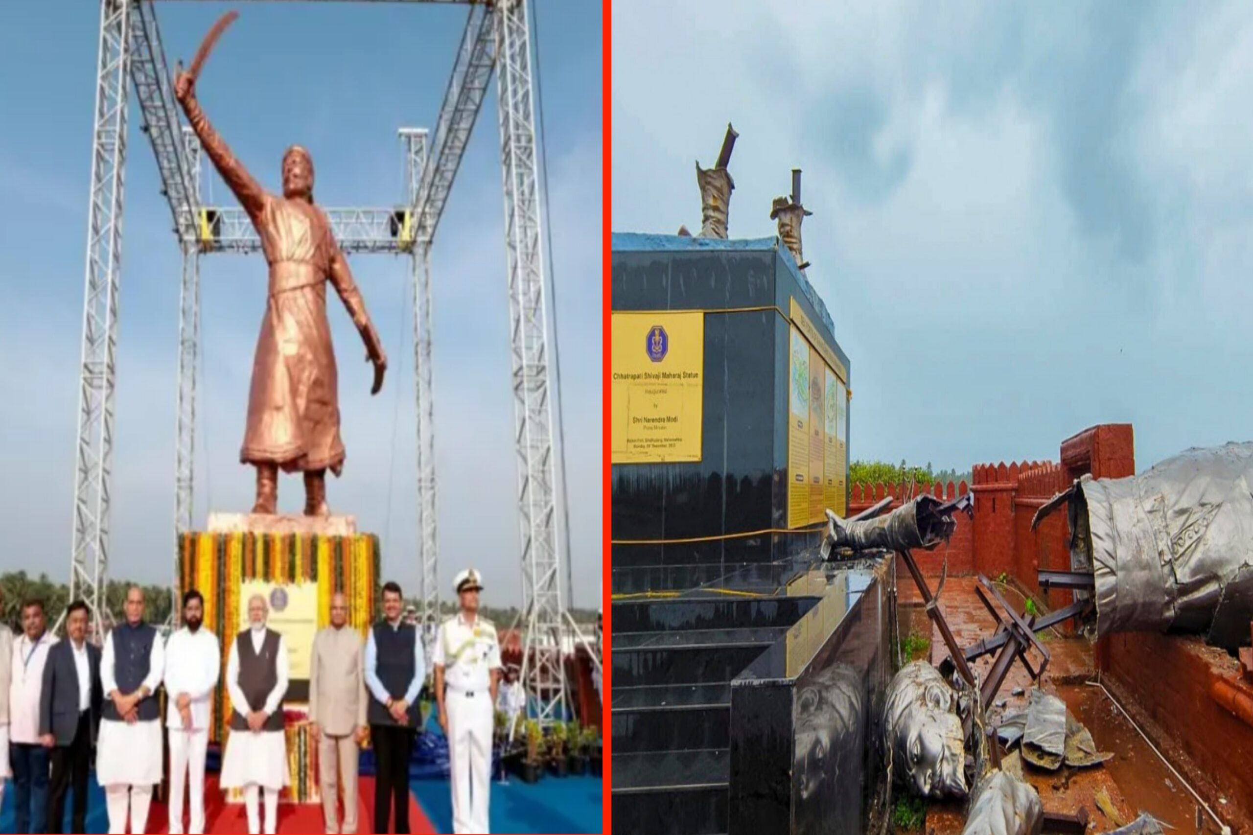 The statue of Chhatrapati Shivaji Maharaj unveiled by PM Modi fell down within 8 months.